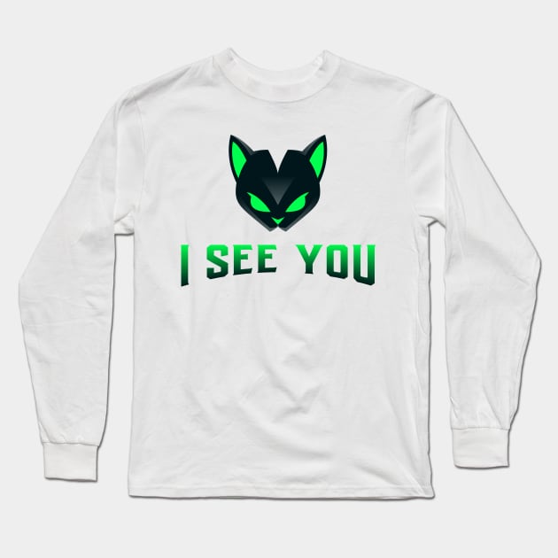 I See You Cool T-shirt Design Long Sleeve T-Shirt by Awe Cosmos Store